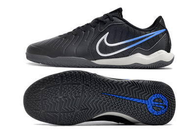 Nike Tiempo Legend 10 Academy IC Indoor & Futsal Soccer Shoes - Black/White/Blue