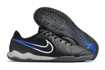 Nike Tiempo Legend 10 Academy IC Indoor & Futsal Soccer Shoes - Black/White/Blue