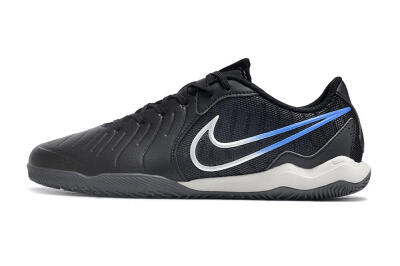 Nike Tiempo Legend 10 Academy IC Indoor & Futsal Soccer Shoes - Black/White/Blue