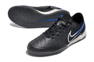 Nike Tiempo Legend 10 Academy IC Indoor & Futsal Soccer Shoes - Black/White/Blue