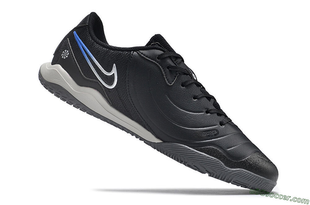 Nike Tiempo Legend 10 Academy IC Indoor & Futsal Soccer Shoes - Black/White/Blue 4