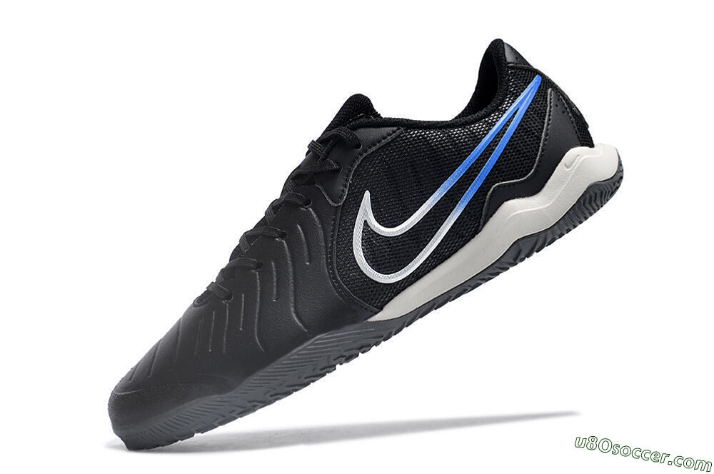 Nike Tiempo Legend 10 Academy IC Indoor & Futsal Soccer Shoes - Black/White/Blue 5