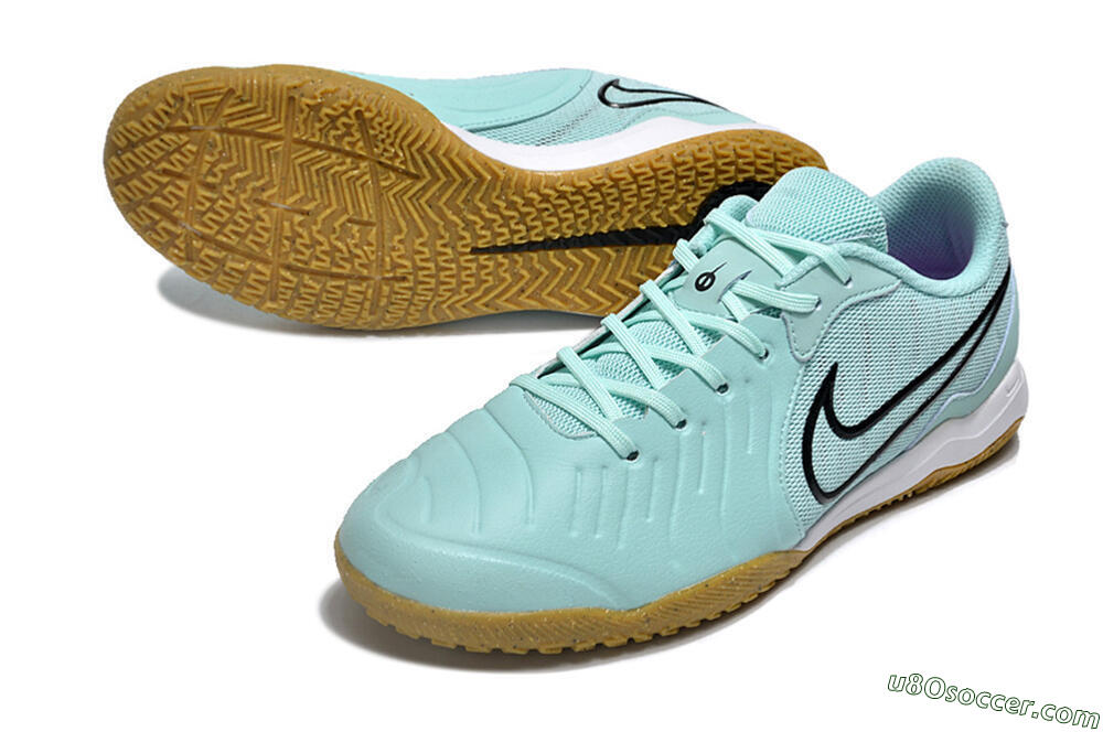 Nike Tiempo Legend 10 Academy IC Indoor & Futsal Soccer Shoes - Blue/Black/Brown 3