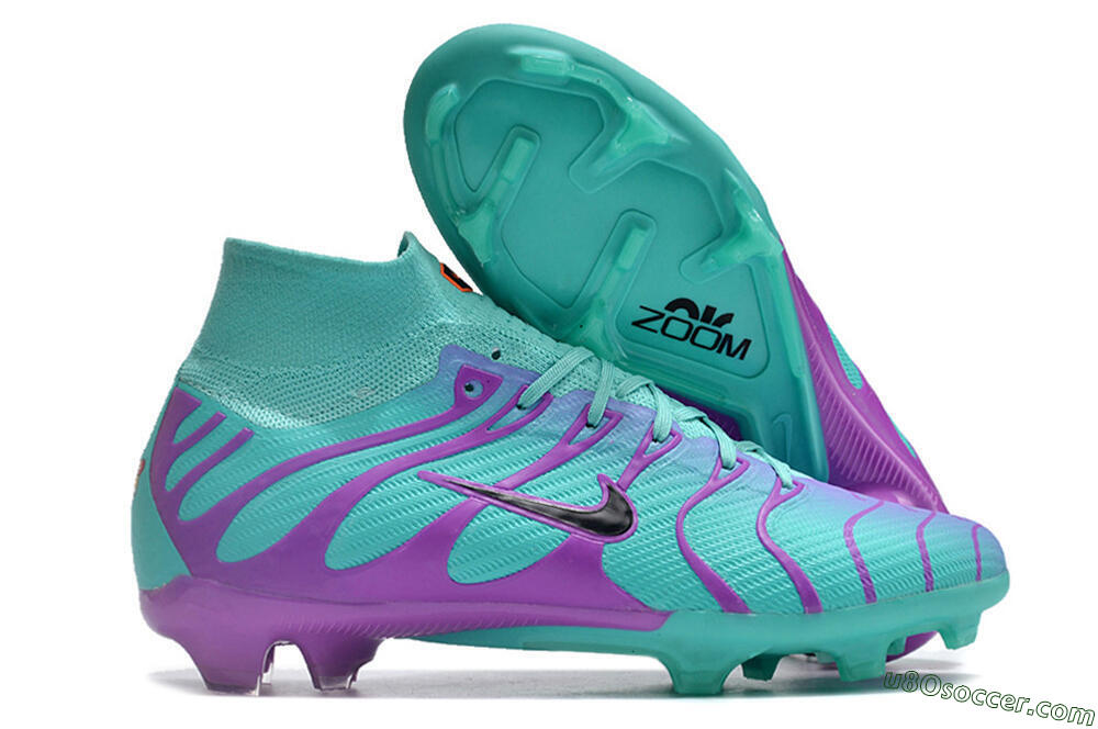 Nike Air Zoom Mercurial Superfly 9 Elite FG Firm Ground Soccer Cleats - Jade/Purple/Black 1