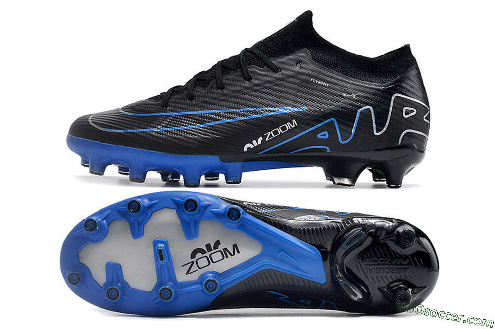 Nike Air Zoom Mercurial Vapor 15 Elite AG Artificial Grass Soccer Cleats - Black/Blue/White 0