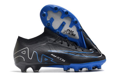 Nike Air Zoom Mercurial Vapor 15 Elite AG Artificial Grass Soccer Cleats - Black/Blue/White
