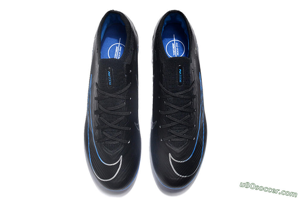 Nike Air Zoom Mercurial Vapor 15 Elite AG Artificial Grass Soccer Cleats - Black/Blue/White 4