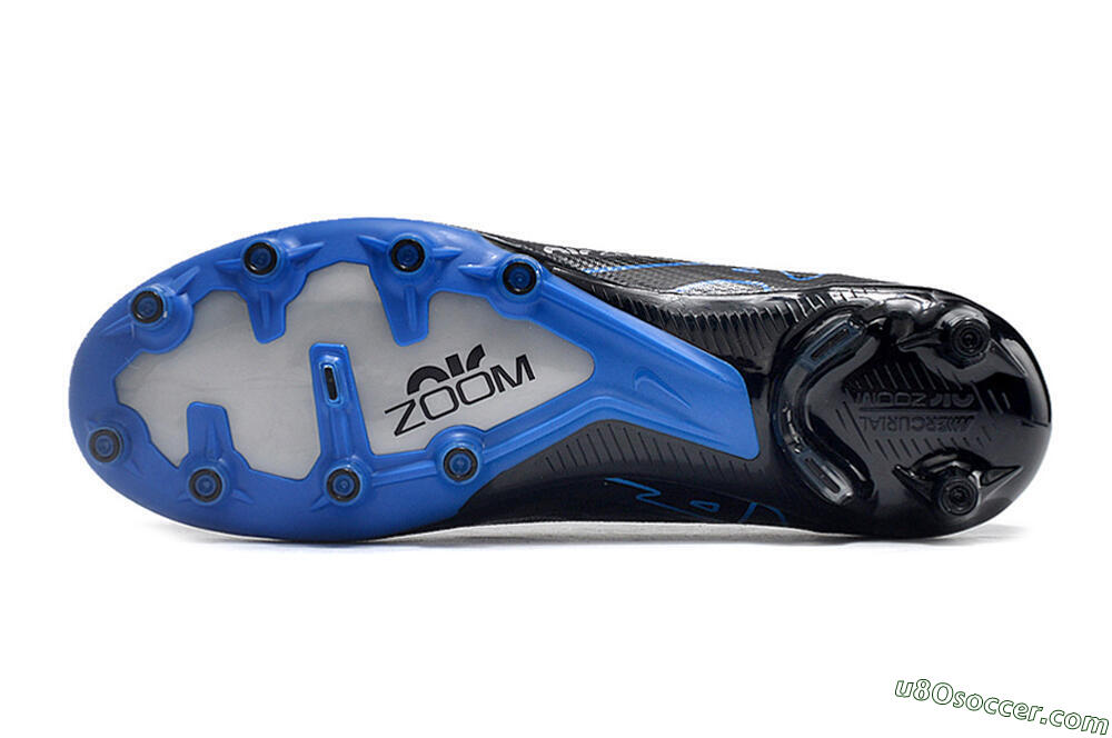 Nike Air Zoom Mercurial Vapor 15 Elite AG Artificial Grass Soccer Cleats - Black/Blue/White 6