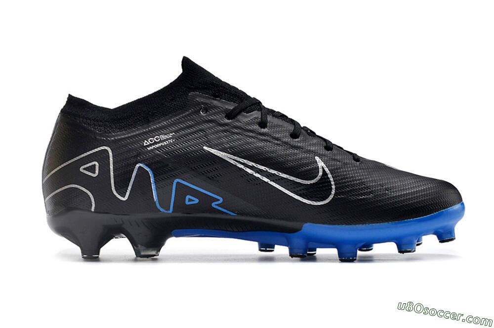 Nike Air Zoom Mercurial Vapor 15 Elite AG Artificial Grass Soccer Cleats - Black/Blue/White 7