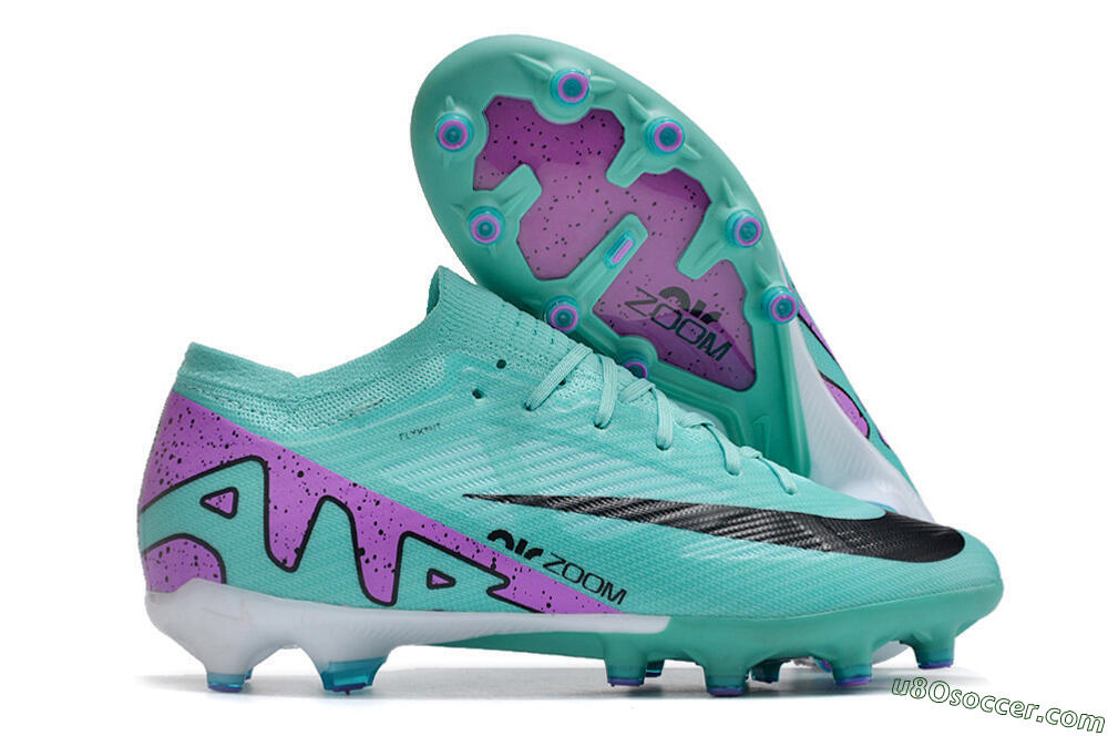 Nike Air Zoom Mercurial Vapor 15 Elite AG Artificial Grass Soccer Cleats - Jade/Purple/Black 1