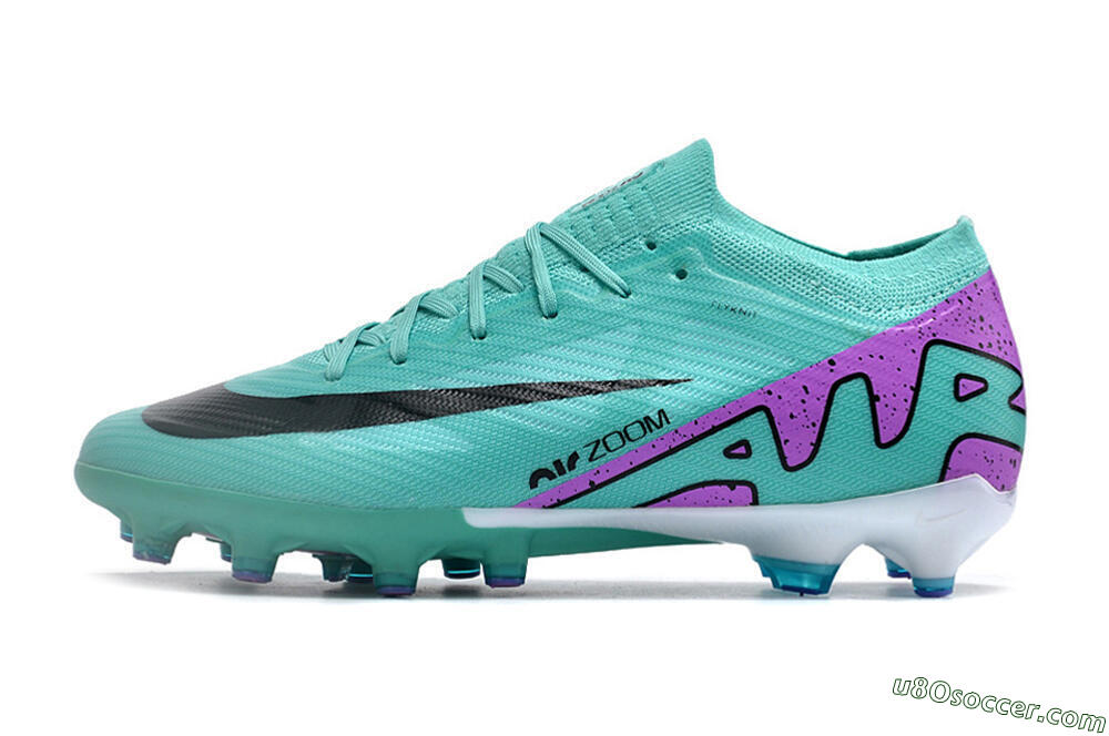 Nike Air Zoom Mercurial Vapor 15 Elite AG Artificial Grass Soccer Cleats - Jade/Purple/Black 2