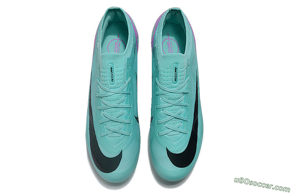 Nike Air Zoom Mercurial Vapor 15 Elite AG Artificial Grass Soccer Cleats - Jade/Purple/Black 4