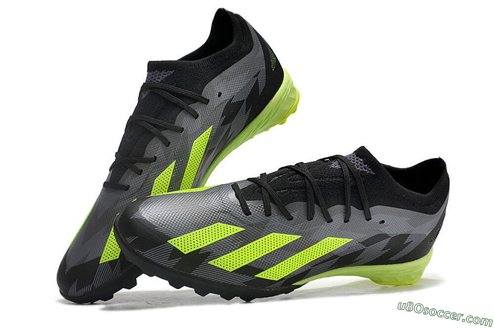 Adidas X Speedportal.1 TF Artificial Turf Soccer Shoes - Black/Grey/Yellow 6