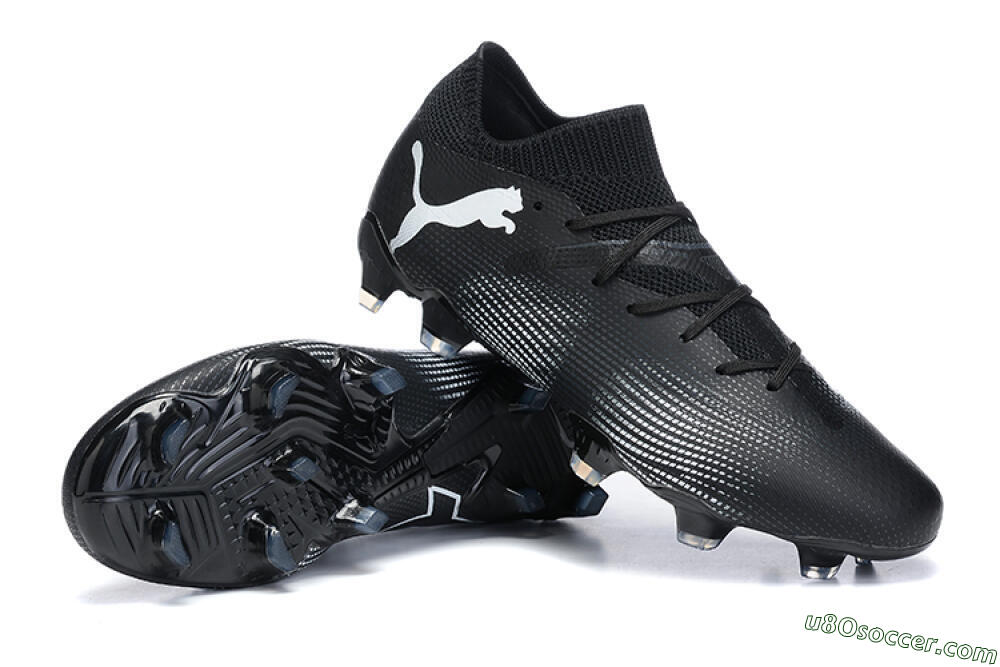 Puma Future Ultimate FG Firm Ground Soccer Cleats - Black/White/Blue 4