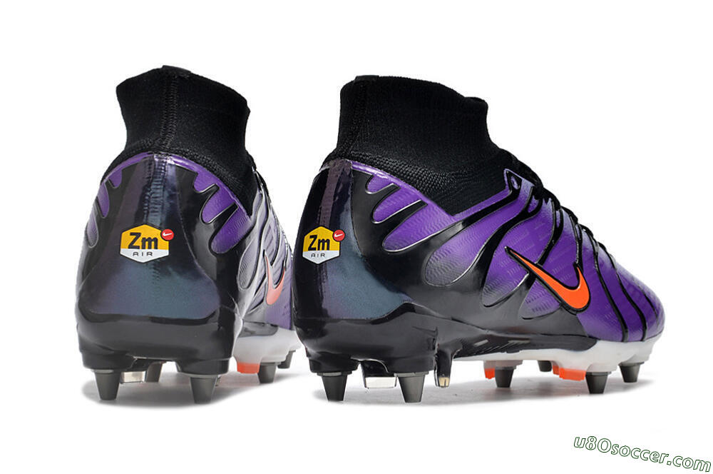 Nike Air Zoom Mercurial Superfly 9 Elite SG Soft Ground Soccer Cleats - Purple/Black/Orange 6
