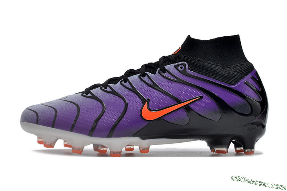 Nike Air Zoom Mercurial Superfly 9 Elite AG Artificial Grass Soccer Cleats - Purple/Black/Orange 2