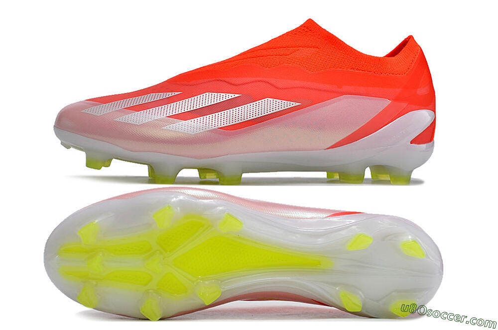 Adidas X Crazyfast+ Laceless FG Firm Ground Soccer Cleats - Red/White/Yellow 0