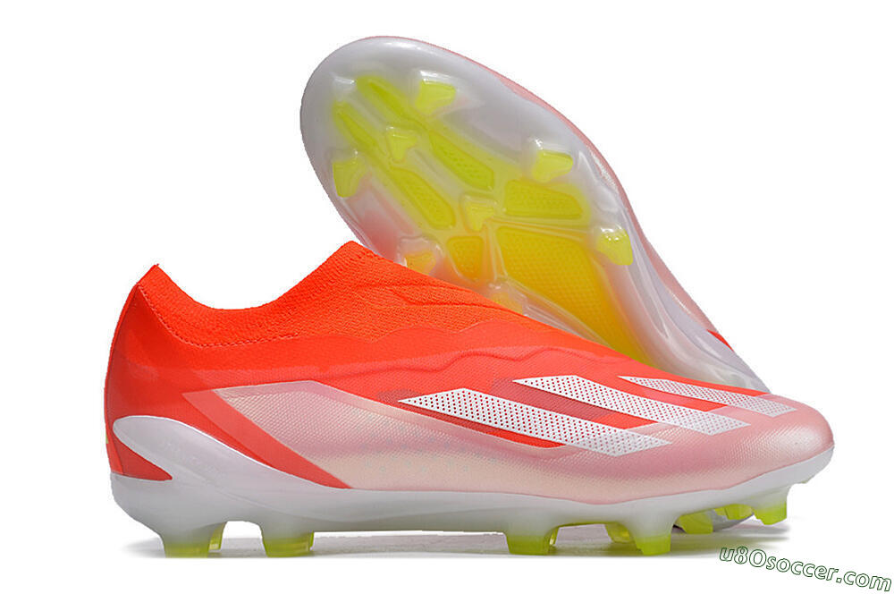 Adidas X Crazyfast+ Laceless FG Firm Ground Soccer Cleats - Red/White/Yellow 1