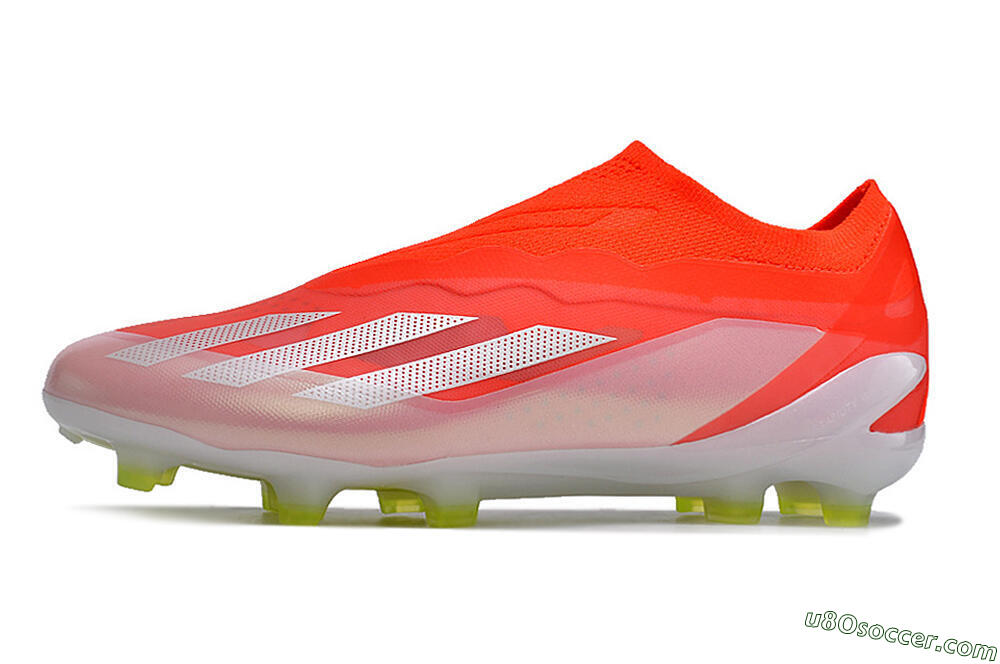 Adidas X Crazyfast+ Laceless FG Firm Ground Soccer Cleats - Red/White/Yellow 2