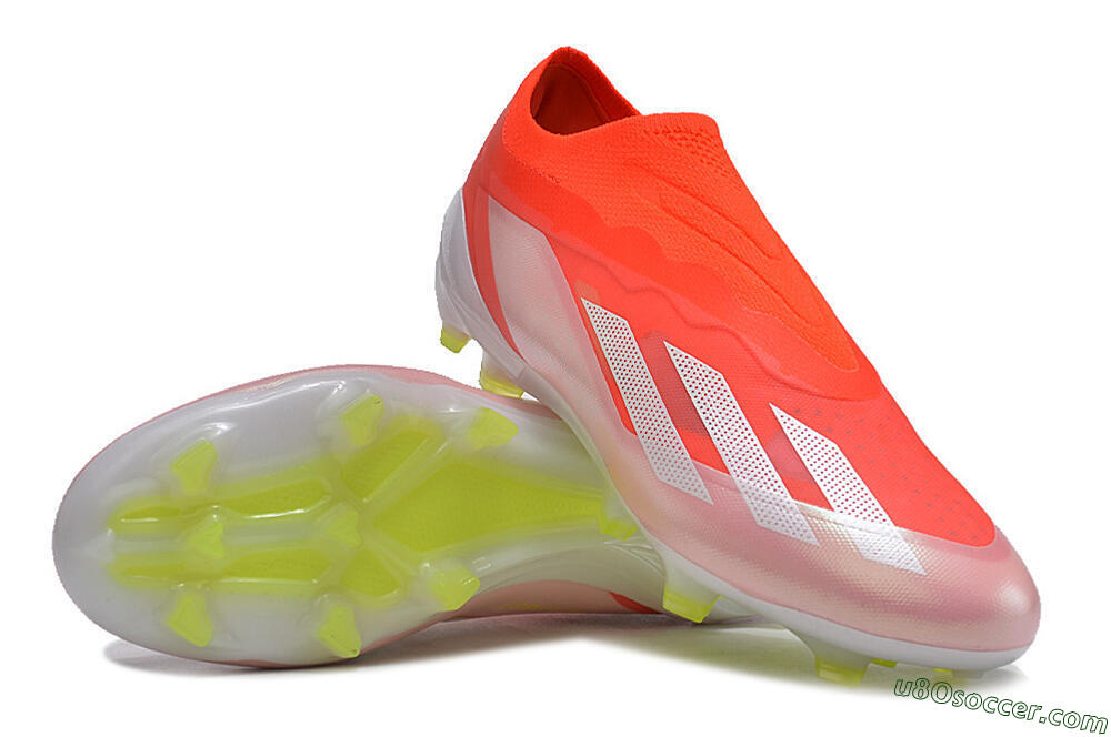 Adidas X Crazyfast+ Laceless FG Firm Ground Soccer Cleats - Red/White/Yellow 3