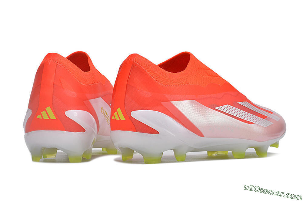 Adidas X Crazyfast+ Laceless FG Firm Ground Soccer Cleats - Red/White/Yellow 6