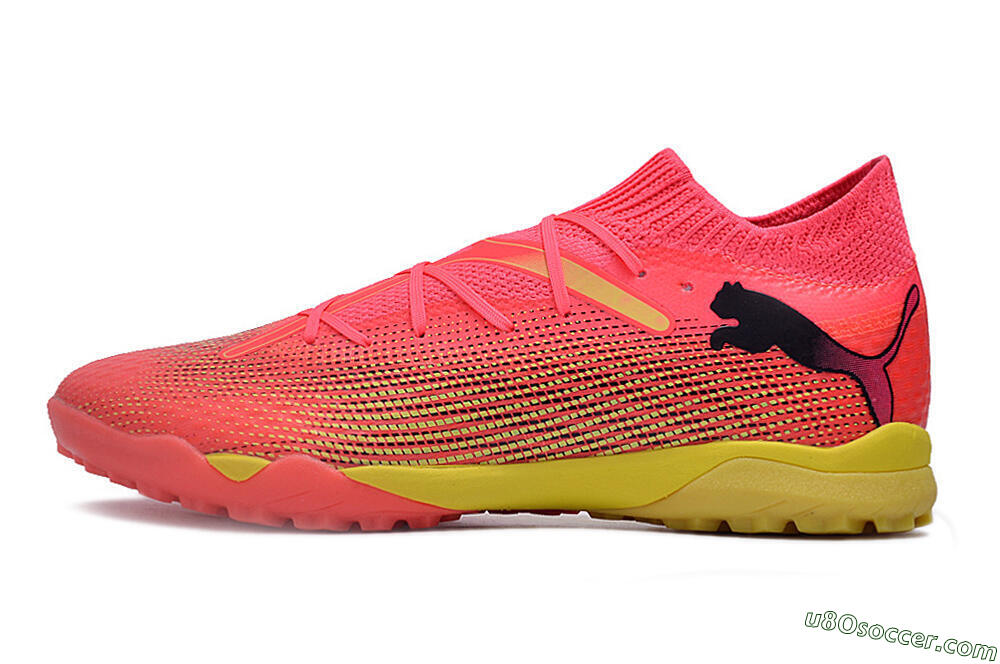 Puma Future Ultimate TF Artificial Turf Soccer Shoes - Pink/Yellow/Black 2