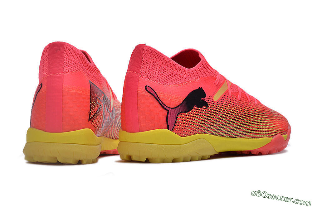 Puma Future Ultimate TF Artificial Turf Soccer Shoes - Pink/Yellow/Black 6