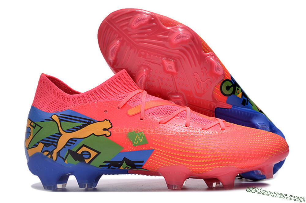 Puma Future Ultimate FG Firm Ground Soccer Cleats - Pink/Yellow/Green/Blue 1