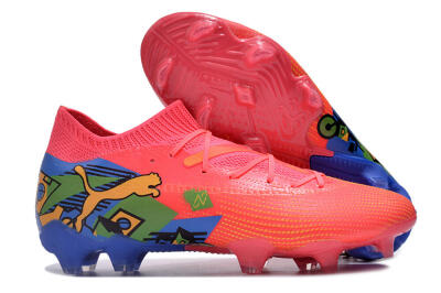 Puma Future Ultimate FG Firm Ground Soccer Cleats - Pink/Yellow/Green/Blue
