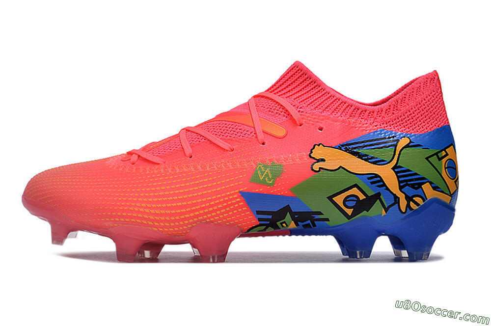 Puma Future Ultimate FG Firm Ground Soccer Cleats - Pink/Yellow/Green/Blue 2