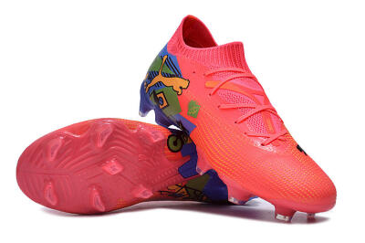 Puma Future Ultimate FG Firm Ground Soccer Cleats - Pink/Yellow/Green/Blue