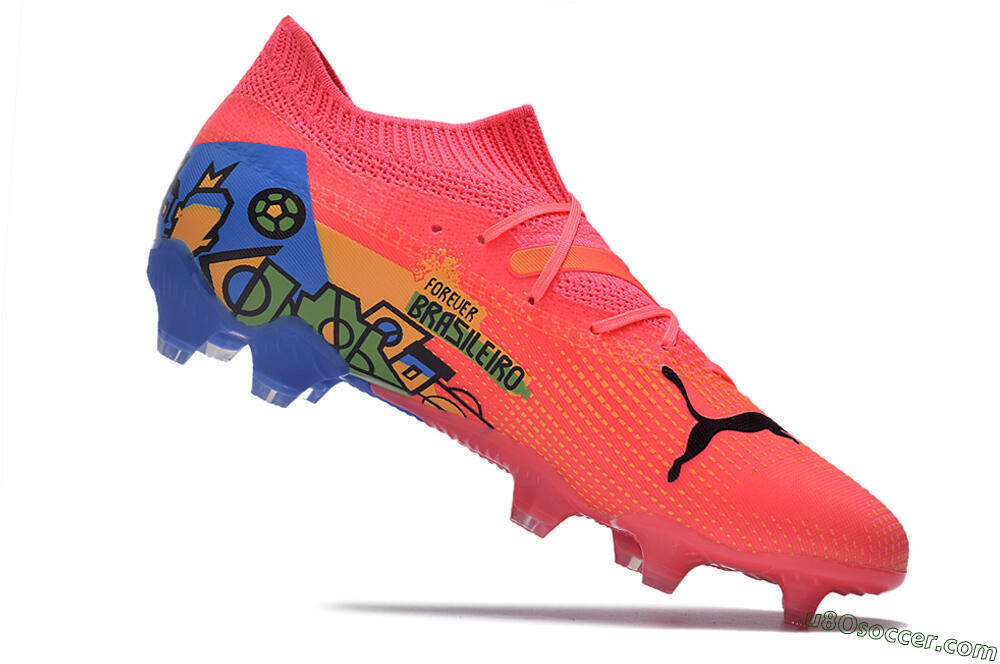 Puma Future Ultimate FG Firm Ground Soccer Cleats - Pink/Yellow/Green/Blue 4