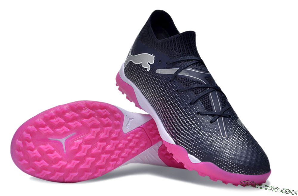 Puma Future Ultimate TF Artificial Turf Soccer Shoes - Blue/Silver/White/Pink 3