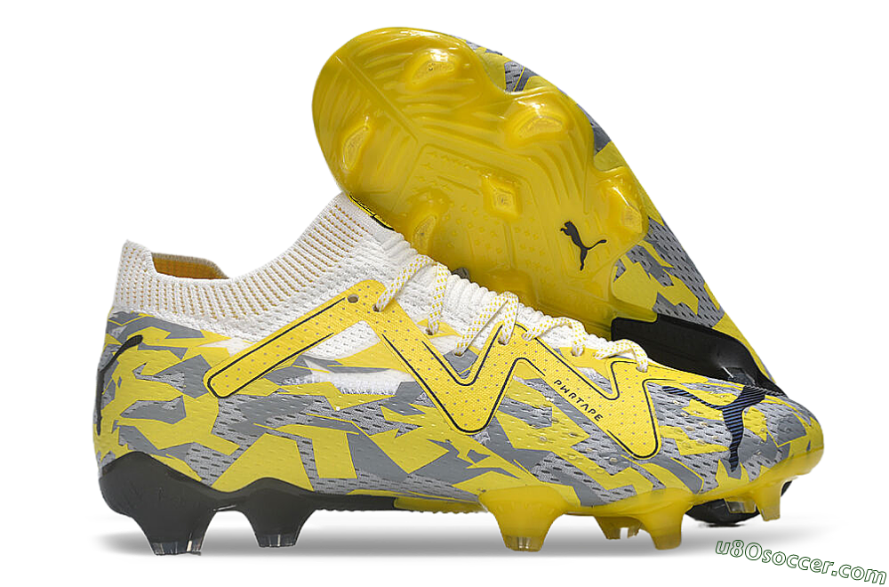 Puma Future Ultimate FG Firm Ground Soccer Cleats - Yellow/White/Grey 1