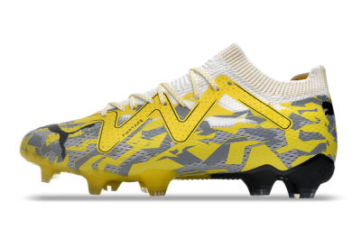 Puma Future Ultimate FG Firm Ground Soccer Cleats - Yellow/White/Grey