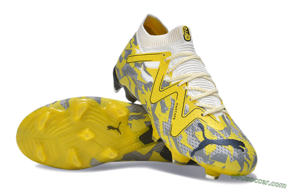 Puma Future Ultimate FG Firm Ground Soccer Cleats - Yellow/White/Grey 3