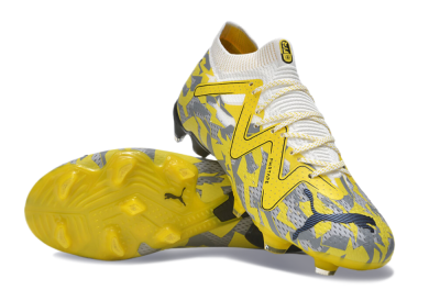 Puma Future Ultimate FG Firm Ground Soccer Cleats - Yellow/White/Grey