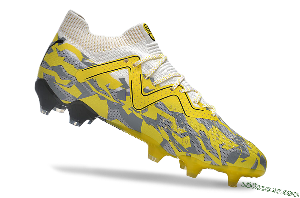 Puma Future Ultimate FG Firm Ground Soccer Cleats - Yellow/White/Grey 4