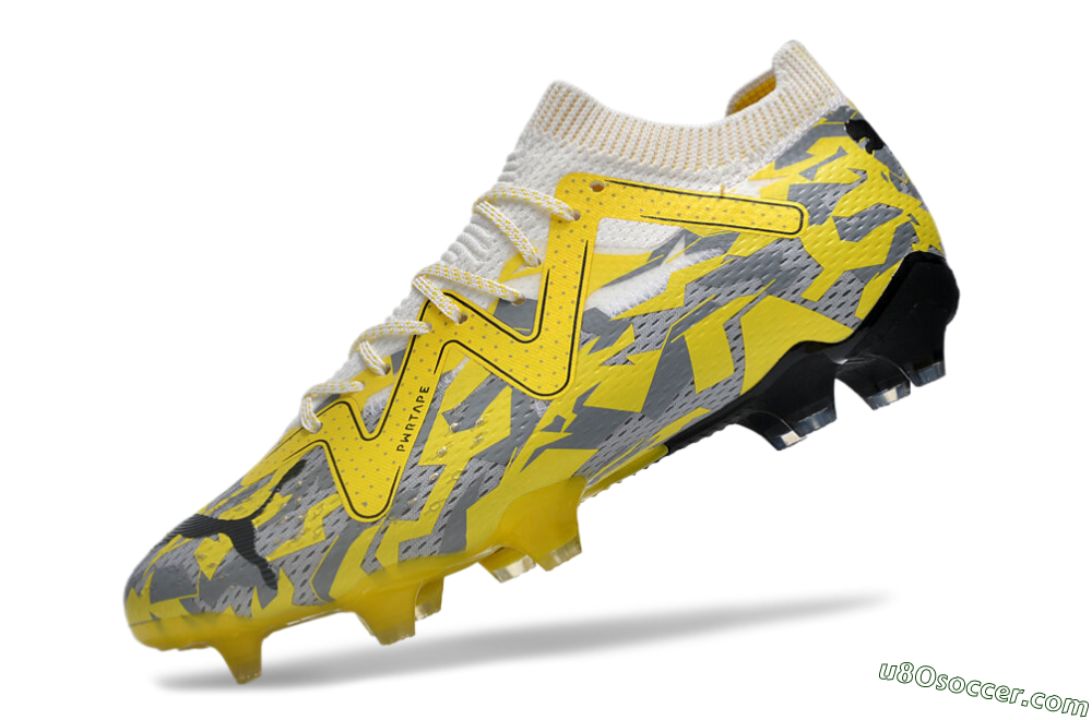 Puma Future Ultimate FG Firm Ground Soccer Cleats - Yellow/White/Grey 5