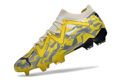Puma Future Ultimate FG Firm Ground Soccer Cleats - Yellow/White/Grey