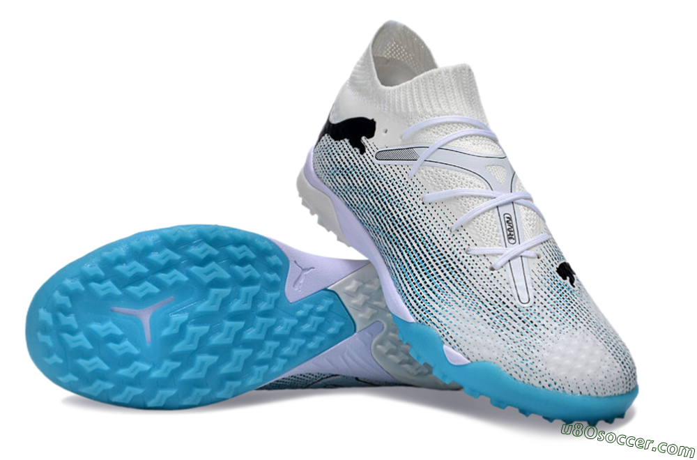 Puma Future Ultimate TF Artificial Turf Soccer Shoes - White/Jade/Black 3