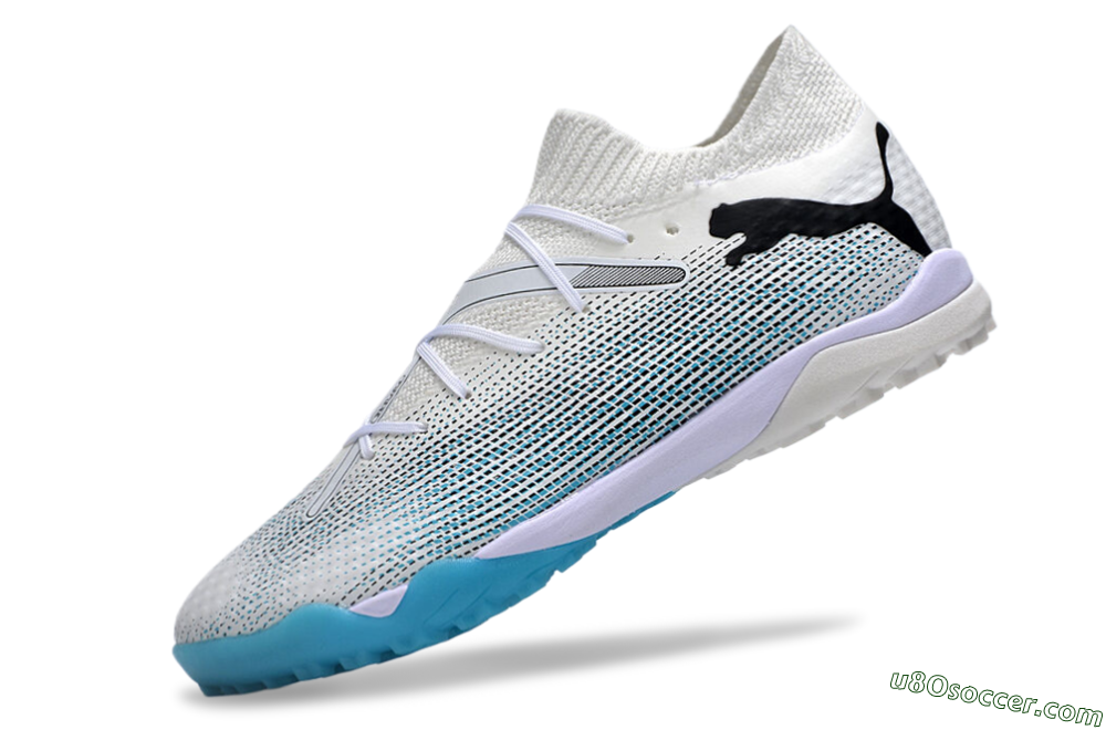 Puma Future Ultimate TF Artificial Turf Soccer Shoes - White/Jade/Black 5