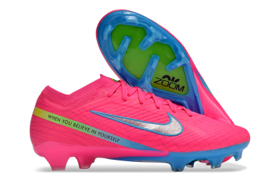 Nike Air Zoom Mercurial Vapor 15 Elite FG Firm Ground Soccer Cleats - Pink/Silver/Blue