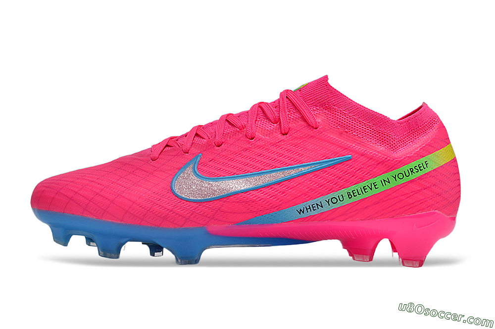 Nike Air Zoom Mercurial Vapor 15 Elite FG Firm Ground Soccer Cleats - Pink/Silver/Blue 2