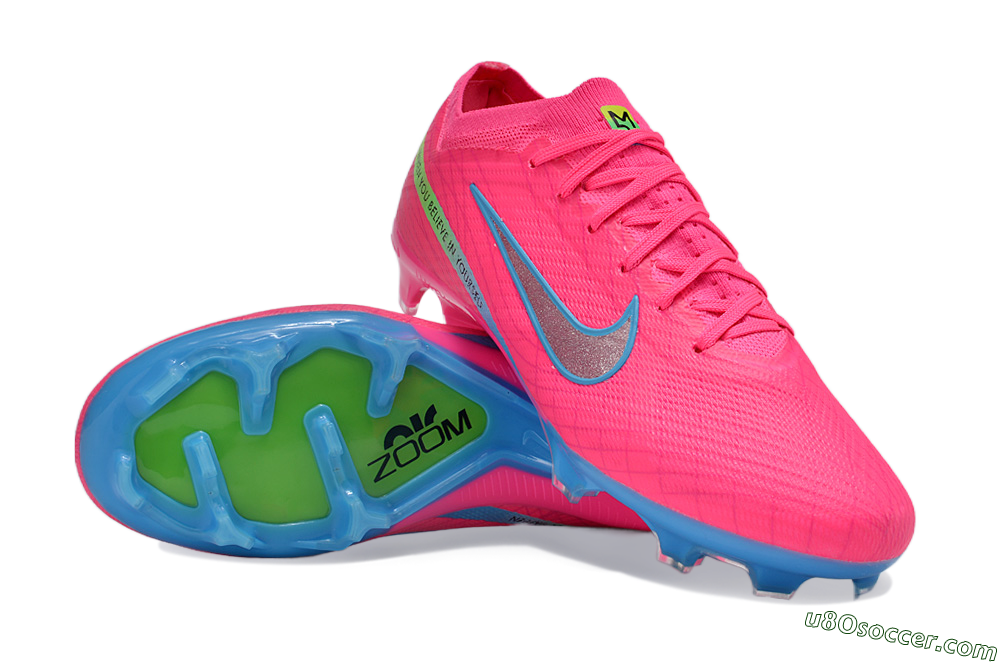 Nike Air Zoom Mercurial Vapor 15 Elite FG Firm Ground Soccer Cleats - Pink/Silver/Blue 3