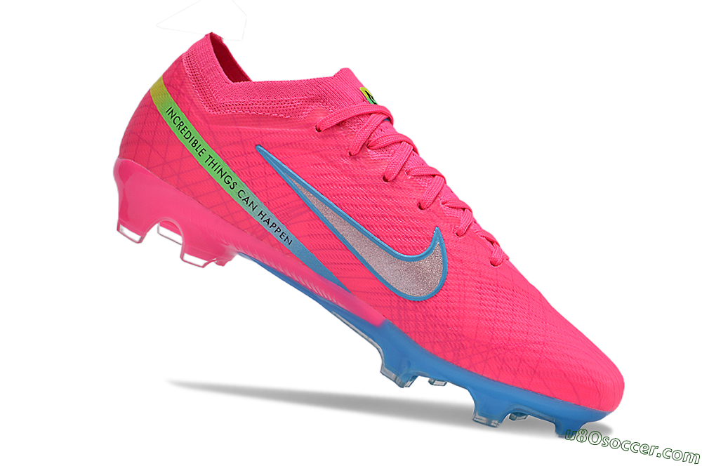 Nike Air Zoom Mercurial Vapor 15 Elite FG Firm Ground Soccer Cleats - Pink/Silver/Blue 4