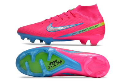 Nike Air Zoom Mercurial Superfly 9 Elite FG Firm Ground Soccer Cleats - Pink/Silver/Blue