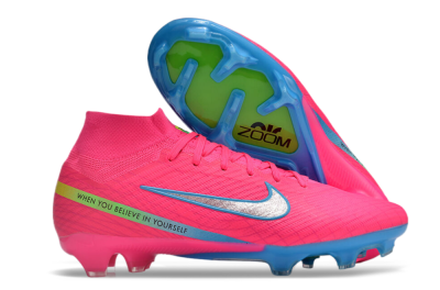 Nike Air Zoom Mercurial Superfly 9 Elite FG Firm Ground Soccer Cleats - Pink/Silver/Blue