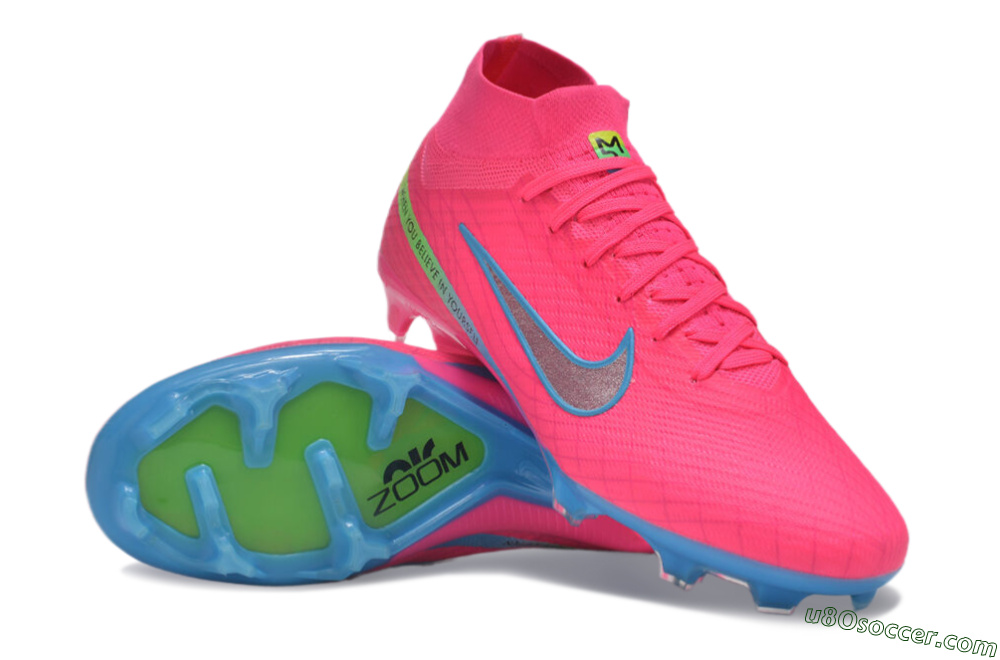 Nike Air Zoom Mercurial Superfly 9 Elite FG Firm Ground Soccer Cleats - Pink/Silver/Blue 3