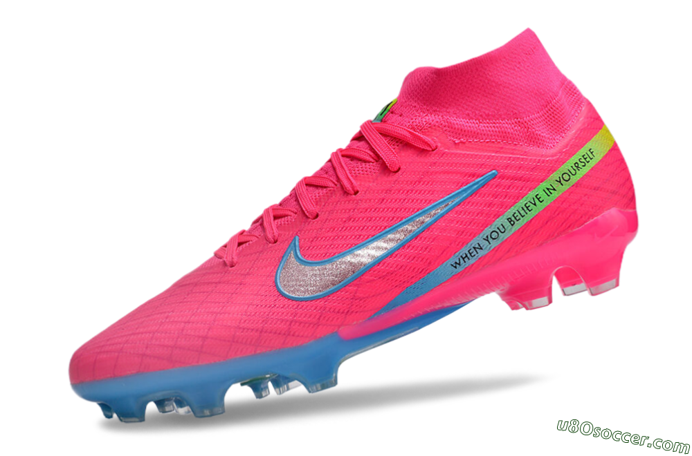 Nike Air Zoom Mercurial Superfly 9 Elite FG Firm Ground Soccer Cleats - Pink/Silver/Blue 5